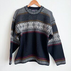 Vintage Norwegian Designs Wool Fairisle Pullover Sweater XS